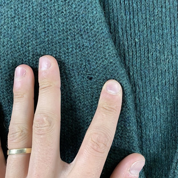 True Vintage Rob Scot Cardigan Sweater Medium Green Wool Alpaca Cobain 60s USA - Picture 3 of 10